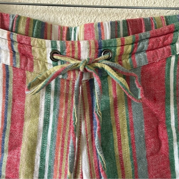 For Cynthia Linen Blend Pants Small Multicolored Vacation Cruise Beach Resort - Picture 10 of 12